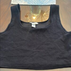 Black Ribbed Women's Crop Top